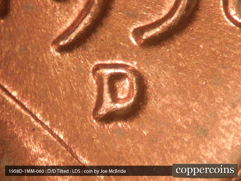 Die-stage C marker on 1958D•1MM•060 (1958 Repunched Mint Mark).