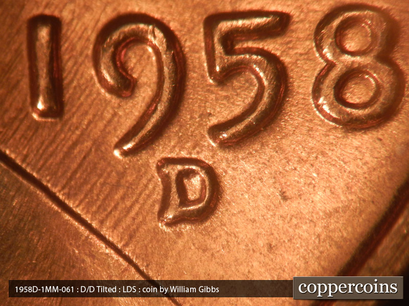 Die-stage C marker on 1958D•1MM•061 (1958 Repunched Mint Mark).