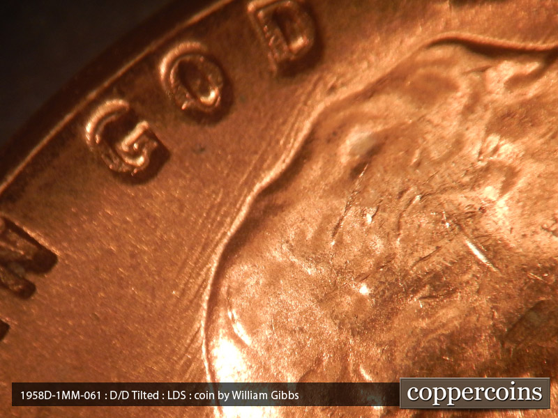 Die-stage C marker on 1958D•1MM•061 (1958 Repunched Mint Mark).