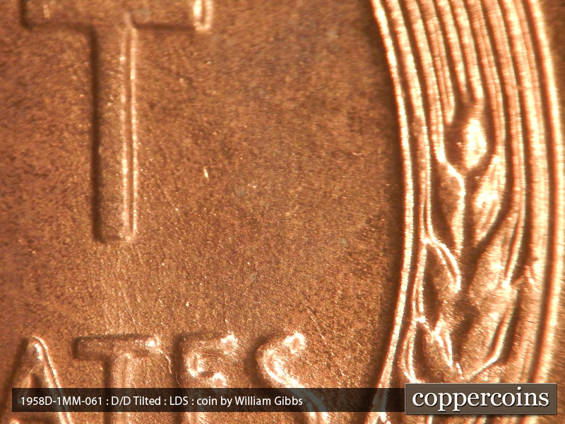 Die-stage C marker on 1958D•1MM•061 (1958 Repunched Mint Mark).