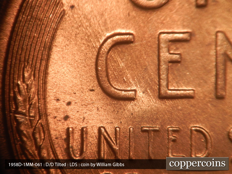 Die-stage C marker on 1958D•1MM•061 (1958 Repunched Mint Mark).