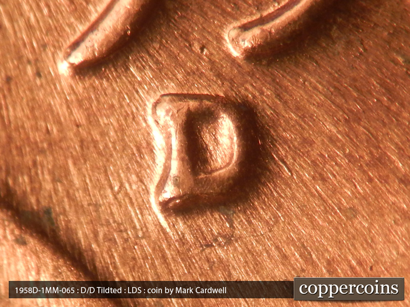 Die-stage C marker on 1958D•1MM•065 (1958 Repunched Mint Mark).