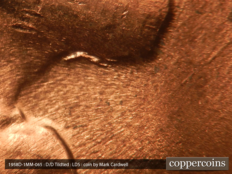 Die-stage C marker on 1958D•1MM•065 (1958 Repunched Mint Mark).