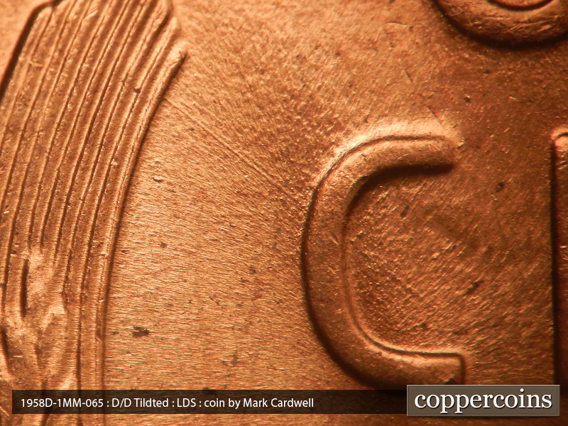 Die-stage C marker on 1958D•1MM•065 (1958 Repunched Mint Mark).