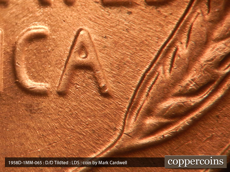 Die-stage C marker on 1958D•1MM•065 (1958 Repunched Mint Mark).
