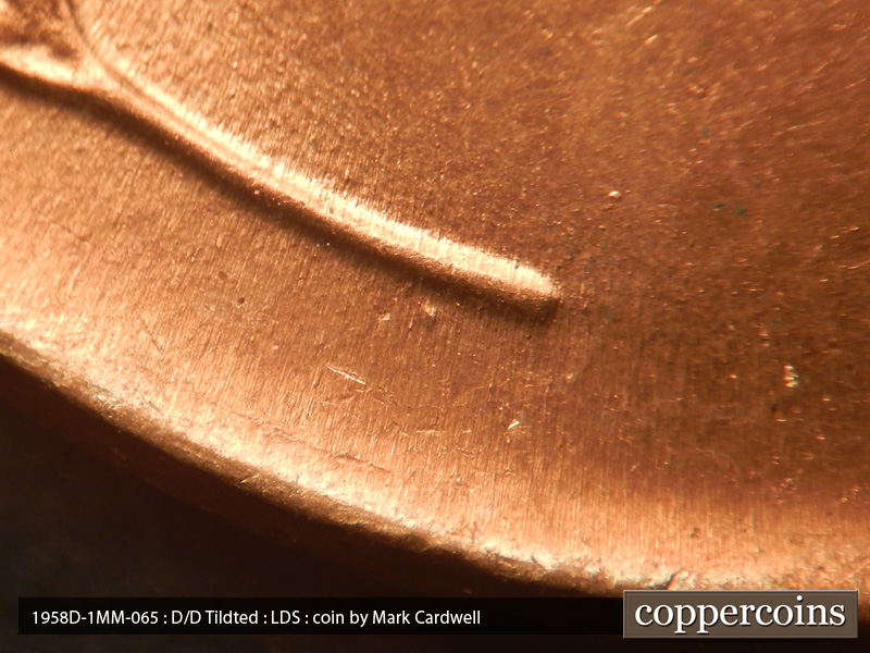 Die-stage C marker on 1958D•1MM•065 (1958 Repunched Mint Mark).