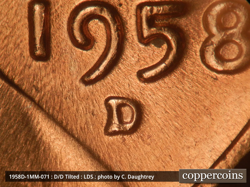 Die-stage C marker on 1958D•1MM•071 (1958 Repunched Mint Mark).