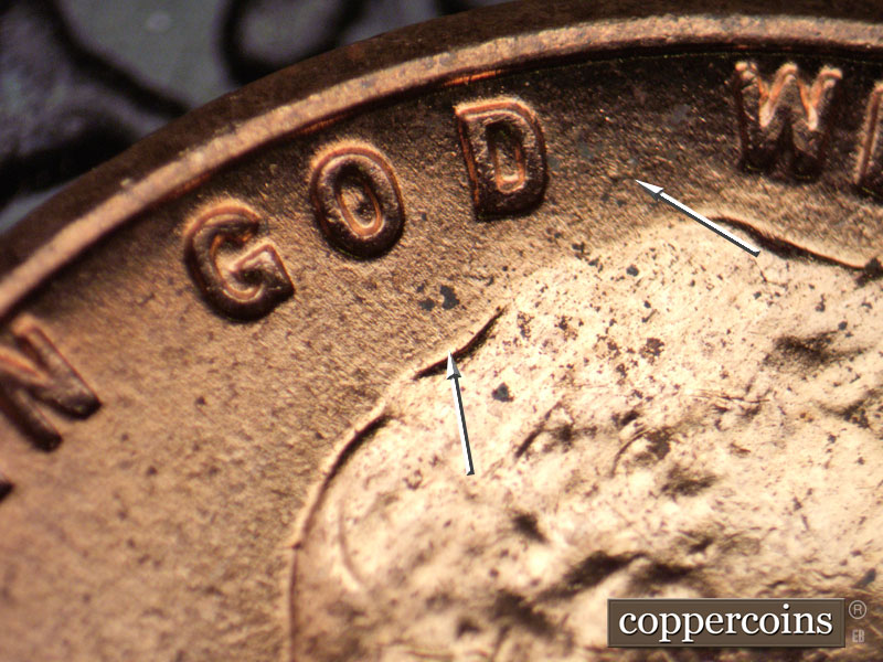 Die-stage B marker on 1958D•1MM•078 (1958 Repunched Mint Mark).