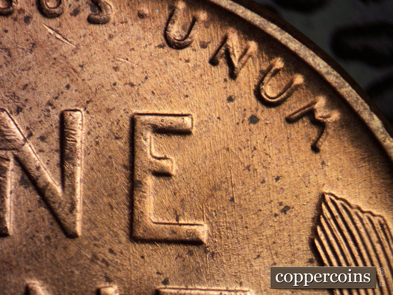 Die-stage B marker on 1958D•1MM•078 (1958 Repunched Mint Mark).