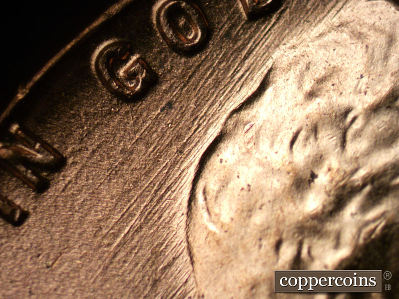 Die-stage C marker on 1958D•1MM•082 (1958 Repunched Mint Mark).