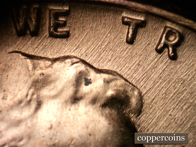 Die-stage C marker on 1958D•1MM•082 (1958 Repunched Mint Mark).