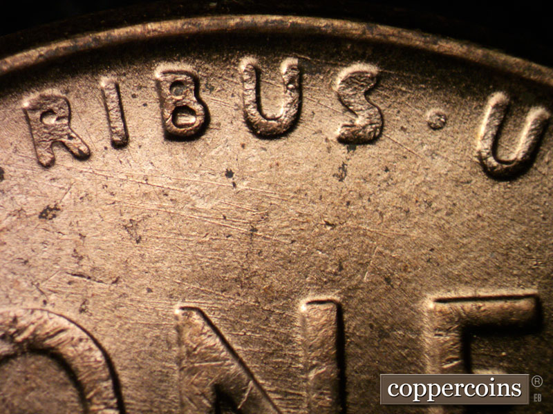 Die-stage C marker on 1958D•1MM•082 (1958 Repunched Mint Mark).