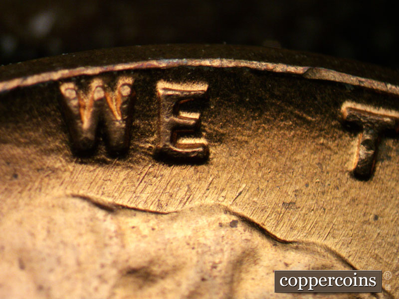 Die-stage B marker on 1958D•1MM•084 (1958 Repunched Mint Mark).