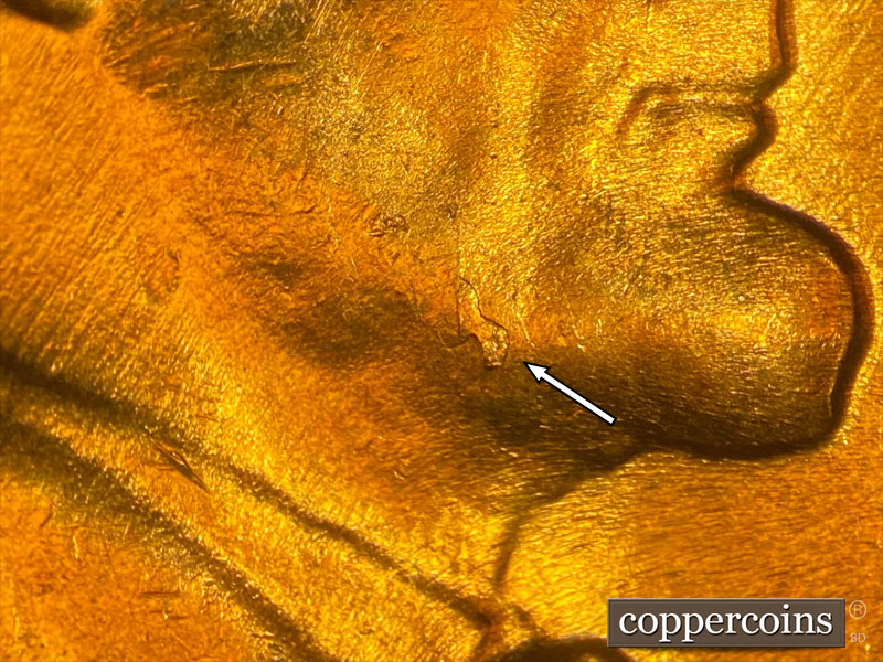 Die-stage C marker on 1958D•1MM•086 (1958 Repunched Mint Mark).