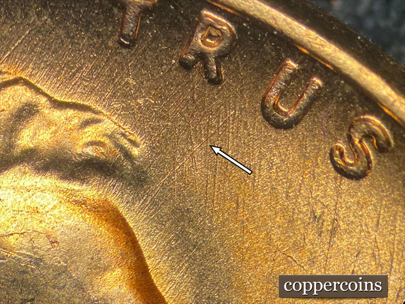 Die-stage C marker on 1958D•1MM•086 (1958 Repunched Mint Mark).
