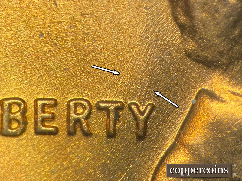 Die-stage C marker on 1958D•1MM•086 (1958 Repunched Mint Mark).