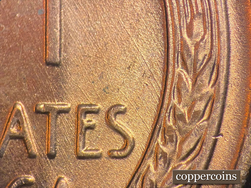 Die-stage C marker on 1958D•1MM•086 (1958 Repunched Mint Mark).