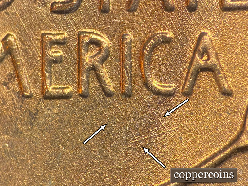 Die-stage C marker on 1958D•1MM•086 (1958 Repunched Mint Mark).
