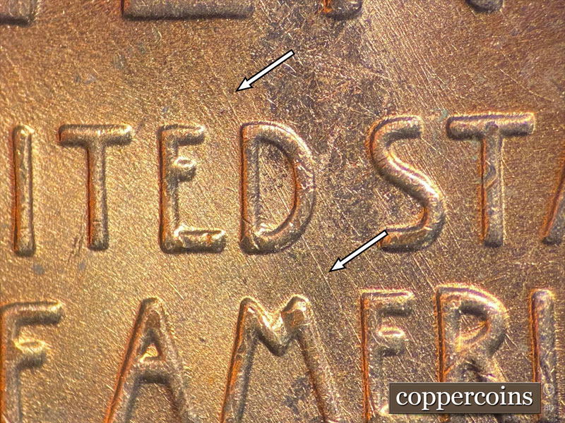Die-stage C marker on 1958D•1MM•086 (1958 Repunched Mint Mark).