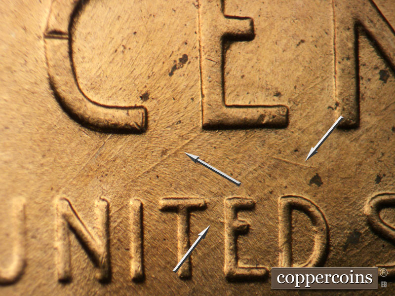 Die-stage B marker on 1958D•1MM•090 (1958 Repunched Mint Mark).