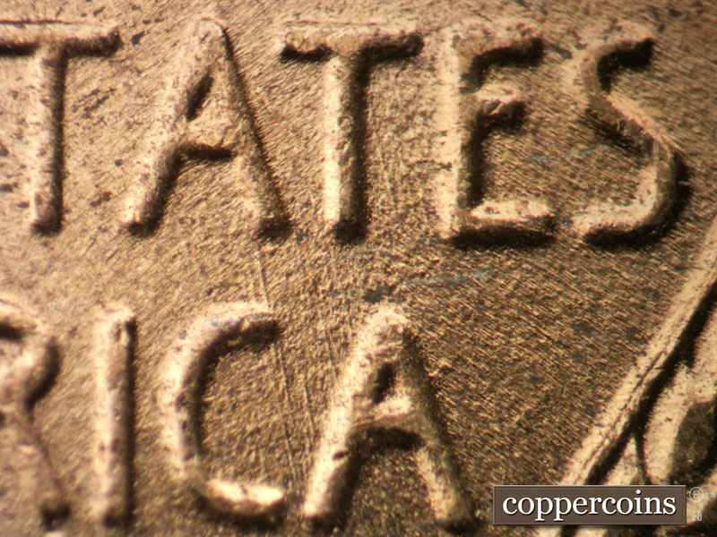 Die-stage B marker on 1958D•1MM•092 (1958 Repunched Mint Mark).