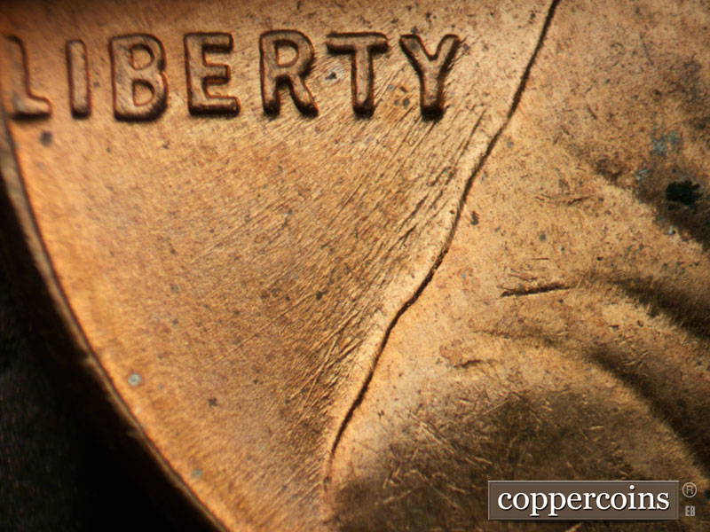 Die-stage C marker on 1958D•1MM•096 (1958 Repunched Mint Mark).