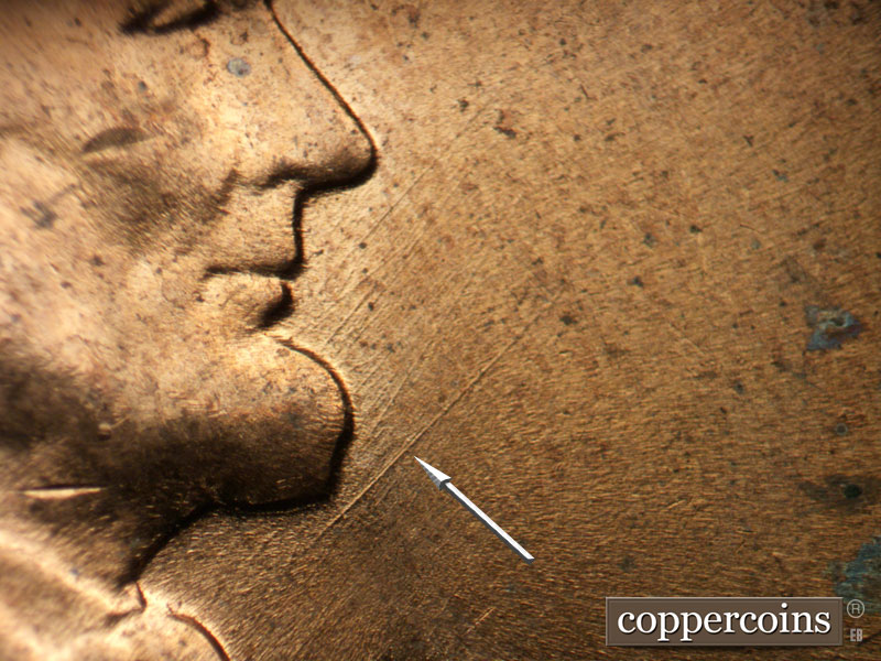 Die-stage C marker on 1958D•1MM•096 (1958 Repunched Mint Mark).