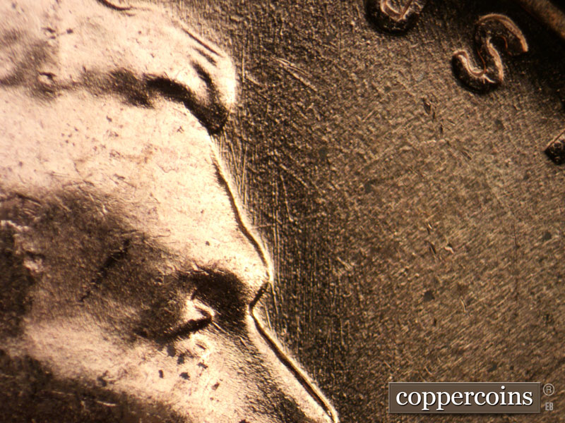 Die-stage B marker on 1958D•1MM•097 (1958 Repunched Mint Mark).