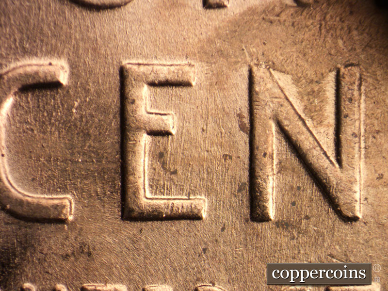 Die-stage B marker on 1958D•1MM•097 (1958 Repunched Mint Mark).