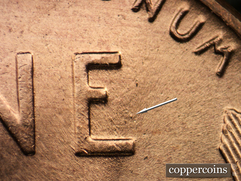 Die-stage B marker on 1958D•1MM•100 (1958 Repunched Mint Mark).
