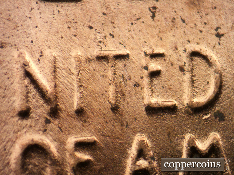 Die-stage B marker on 1958D•1MM•101 (1958 Repunched Mint Mark).