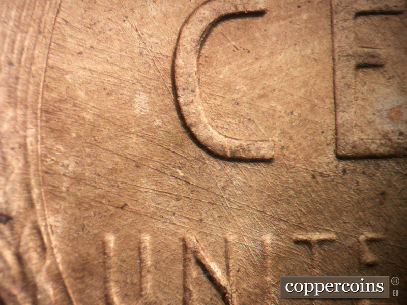 Die-stage B marker on 1958D•1MM•107 (1958 Repunched Mint Mark).