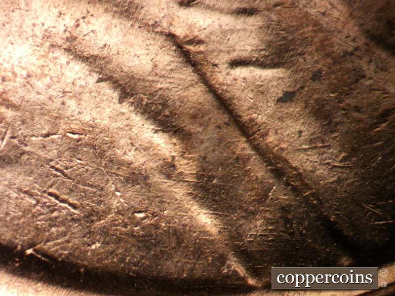 Die-stage B marker on 1958D•1MM•108 (1958 Repunched Mint Mark).