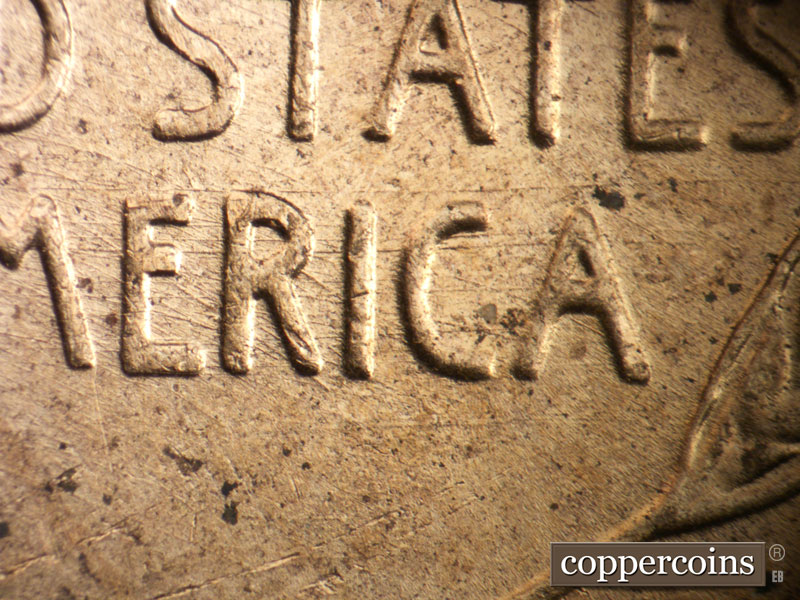 Die-stage B marker on 1958D•1MM•109 (1958 Repunched Mint Mark).