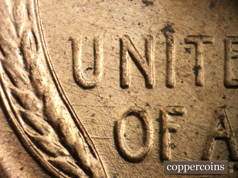 Die-stage B marker on 1958D•1MM•109 (1958 Repunched Mint Mark).