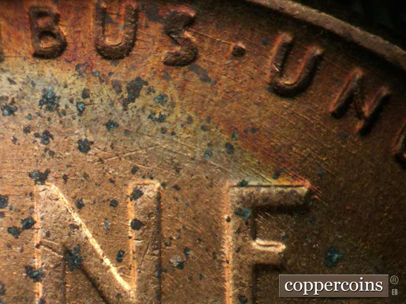 Die-stage C marker on 1958D•1MM•110 (1958 Repunched Mint Mark).