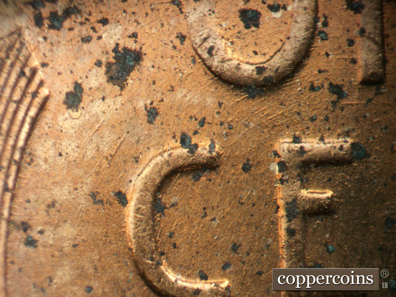 Die-stage C marker on 1958D•1MM•110 (1958 Repunched Mint Mark).
