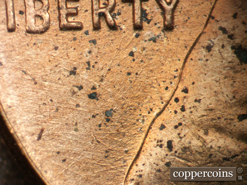 Die-stage B marker on 1958D•1MM•111 (1958 Repunched Mint Mark).