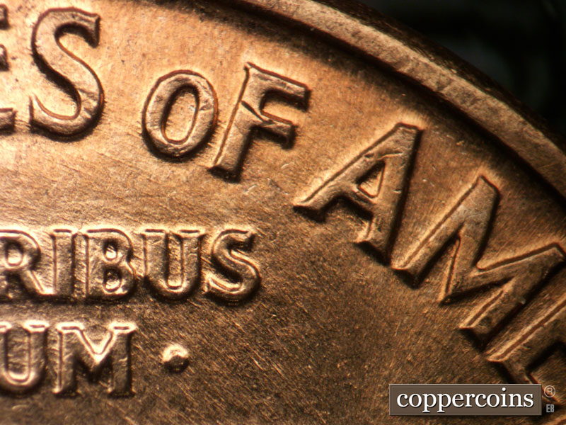 Die-stage A marker on 1959D•1DO•002 (1959 Doubled Die Obverse).