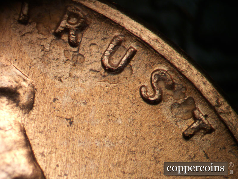 Die-stage B marker on 1959D•1DO•002 (1959 Doubled Die Obverse).