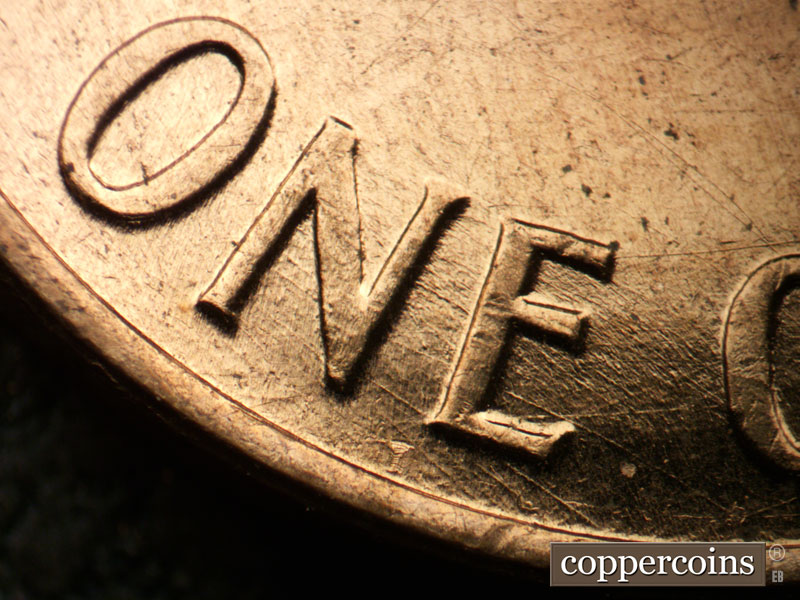 Die-stage B marker on 1959D•1DO•006 (1959 Doubled Die Obverse).