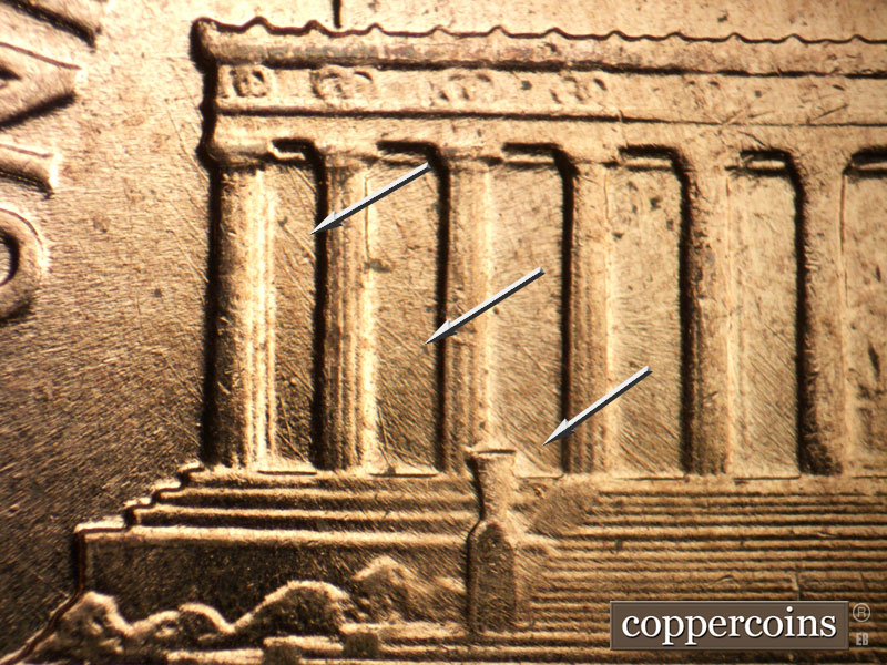 Die-stage B marker on 1959D•1DO•006 (1959 Doubled Die Obverse).