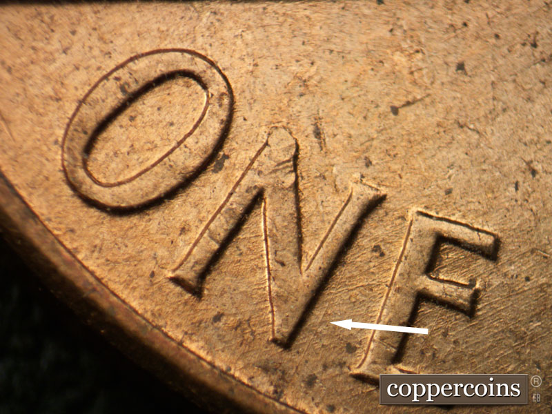 Die-stage B marker on 1959D•1MM•005 (1959 Repunched Mint Mark).