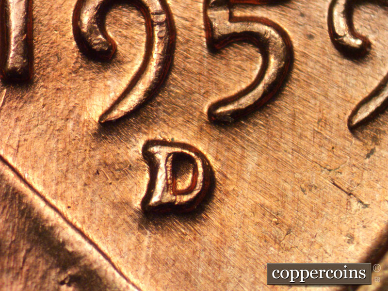 1959 Lincoln cent obverse, CopperCoins die 1959D•1MM•007.