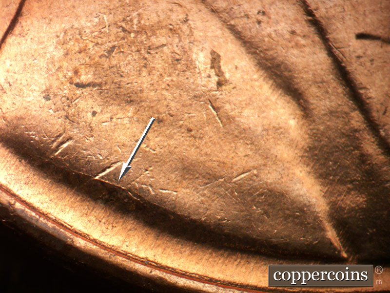 Die-stage B marker on 1959D•1MM•009 (1959 Repunched Mint Mark).