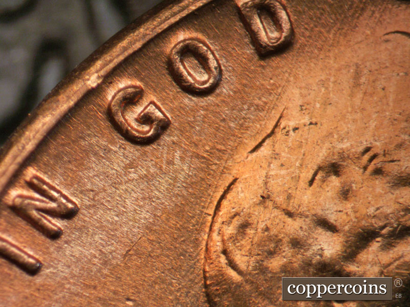 Die-stage B marker on 1959D•1MM•009 (1959 Repunched Mint Mark).