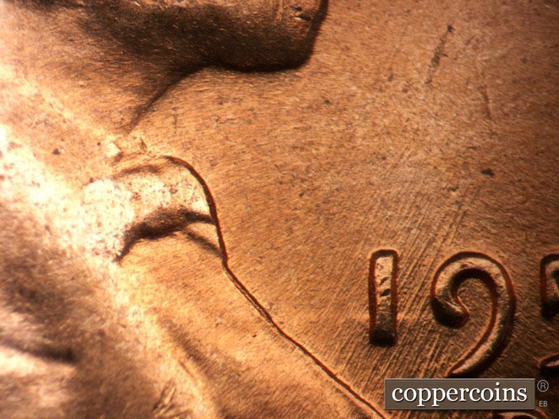 Die-stage B marker on 1959D•1MM•009 (1959 Repunched Mint Mark).