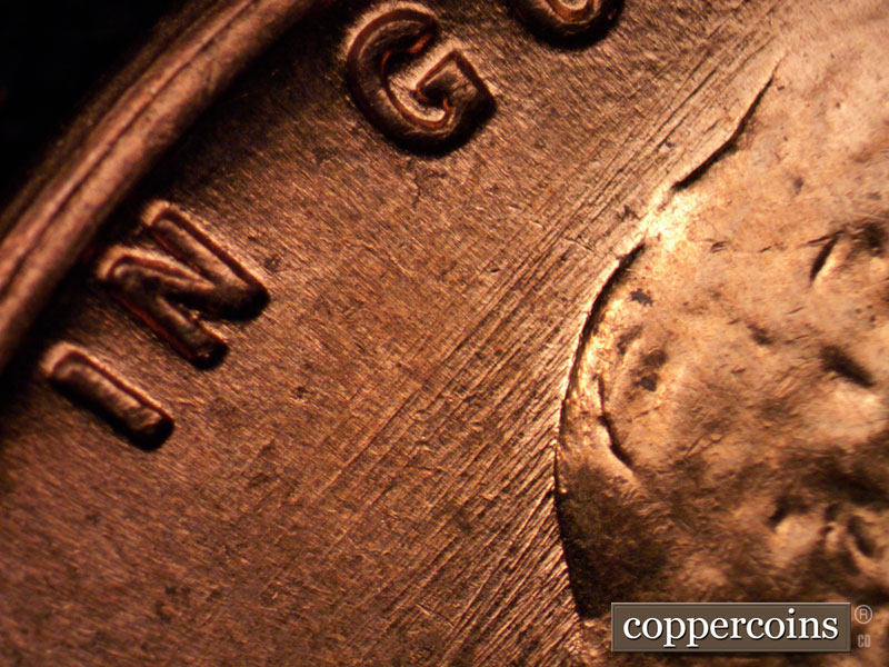 Die-stage B marker on 1959D•1MM•013 (1959 Repunched Mint Mark).