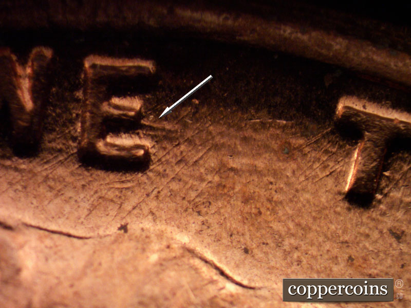 Die-stage B marker on 1959D•1MM•013 (1959 Repunched Mint Mark).