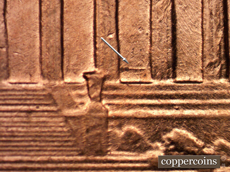 Die-stage B marker on 1959D•1MM•013 (1959 Repunched Mint Mark).